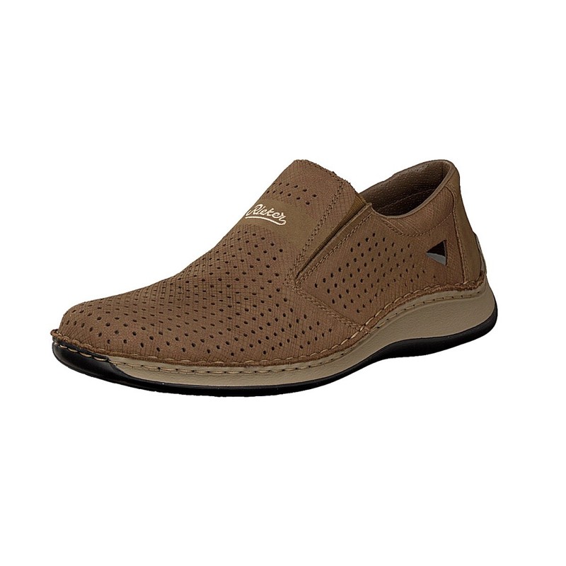 Slip On Rieker 05289-64 Para Homem - Bege